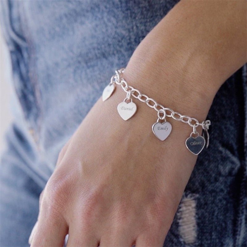 Minimalist Hearts Charms Bracelet - Ornaments Co - 18K Gold Plated