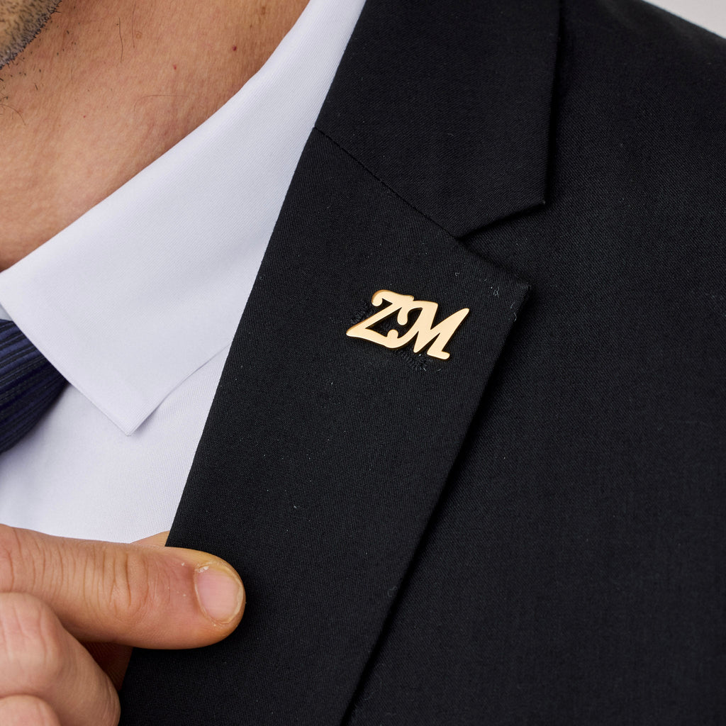 Personalized Initials Lapel Pin - Ornaments Co - 18K Gold Plated