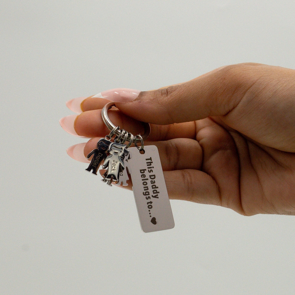 Personalized Stainless Steel Family Name Keychain - Ornaments Co - Silver